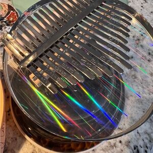 Silver Metal Kalimba Thumb Piano - in cool irridescent lucite !